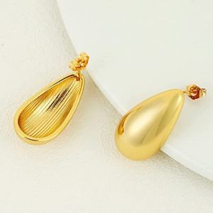 Chunky Gold Hoop Earrings for Women, Lightweight Teardrop Hoops Earrings